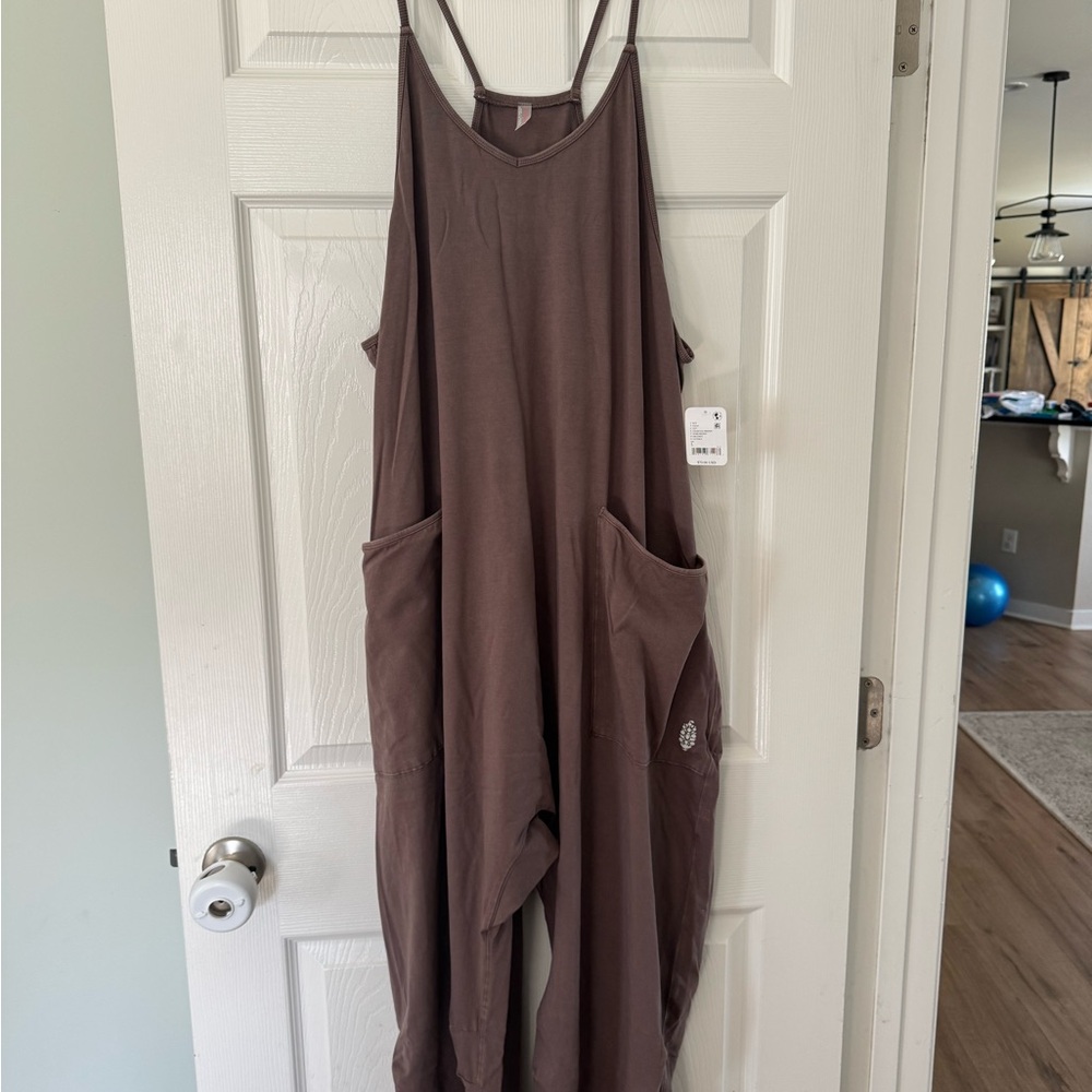 Free People Brown Maxi Jumpsuit Romper